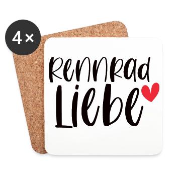 Rennrad Liebe! Fahrrad Sport Radsport Geschenk - Untersetzer (4er-Set) - Weiß - Vorne