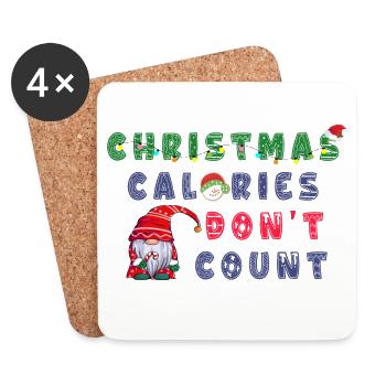 Festive Christmas Calories Don't Count T-shirt - Coasters (set of 4) - white - Front