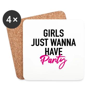 Les filles veulent juste faire la fête - Dessous de verre (lot de 4) - blanc - Devant