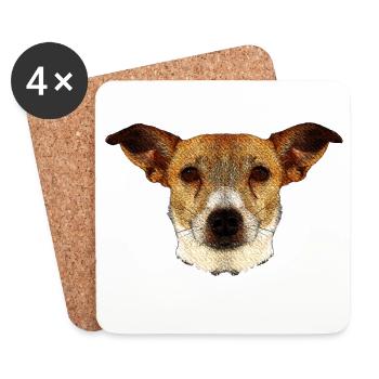 tolle geschenkideen, Jack russel terrier gesicht - Untersetzer (4er-Set) - Weiß - Vorne