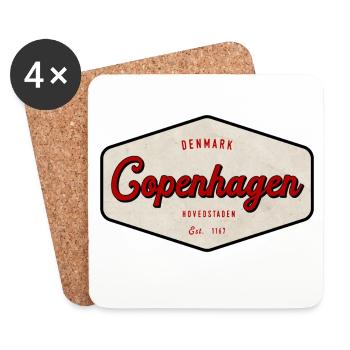 Kopenhagen Dänemark Est. 1167 Vintage Grafik - Untersetzer (4er-Set) - Weiß - Vorne