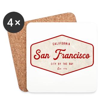 San Francisco Vintage Sign - Coasters (set of 4) - white - Front