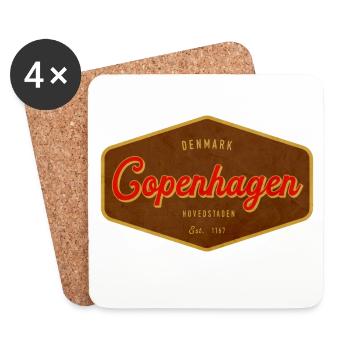 Copenhagen Vintage Sign Retro Graphic - Coasters (set of 4) - white - Front