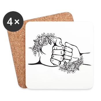 Cadeaux Papa Fille, Assorti Set Père Fille - Dessous de verre (lot de 4) - blanc - Devant