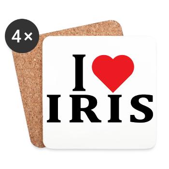 T-Shirt I love Iris T-Shirt Geschenkidee - Untersetzer (4er-Set) - Weiß - Vorne