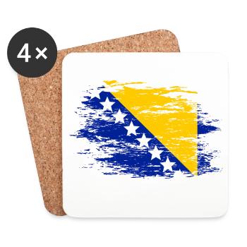 Bosnia flag used - Coasters (set of 4) - white - Front
