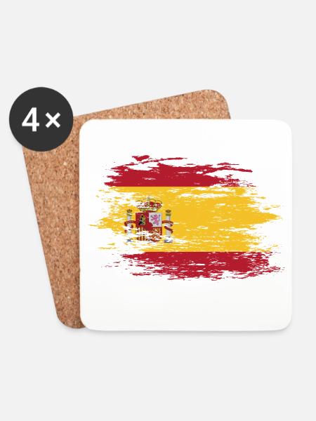 Spanien Flagge used - Untersetzer (4er-Set) - Weiß