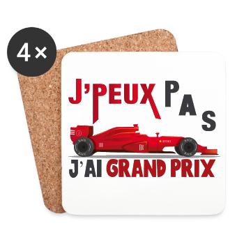 J'peux pas j'ai grand prix cadeau course voiture - Dessous de verre (lot de 4) - blanc - Devant