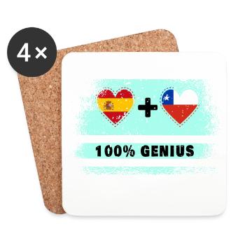 L’Espagne et le Chili drapeaux 100 % géniaux - Dessous de verre (lot de 4) - blanc - Devant