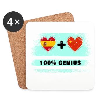L’Espagne et la Chine font preuve de génie à 100% - Dessous de verre (lot de 4) - blanc - Devant