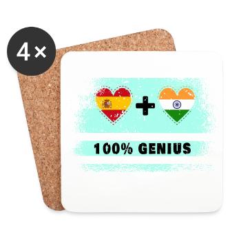 L’Espagne et l’Inde font 100% de génie - Dessous de verre (lot de 4) - blanc - Devant