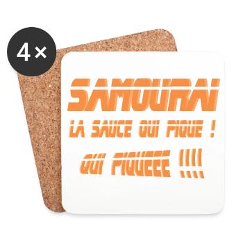 Samourai la sauce qui pique - Dessous de verre (lot de 4) - blanc - Devant