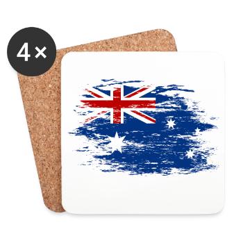 Australia flag used - Coasters (set of 4) - white - Front