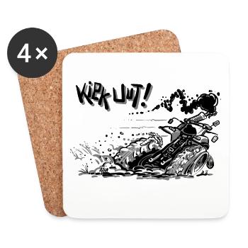 Kiek uut Links - Untersetzer (4er-Set) - Weiß - Vorne