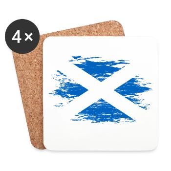 Schottland Flagge used - Untersetzer (4er-Set) - Weiß - Vorne