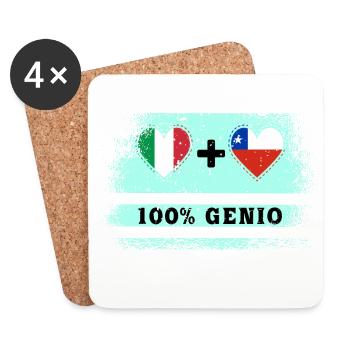 Italy and Chile 100% genius flag - Coasters (set of 4) - white - Front