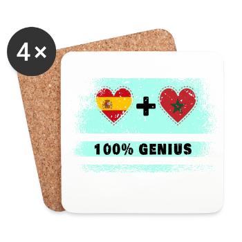 L’Espagne et le Maroc font preuve de génie à 100% - Dessous de verre (lot de 4) - blanc - Devant