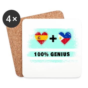 L’Espagne et les Philippines draguent 100% génie - Dessous de verre (lot de 4) - blanc - Devant