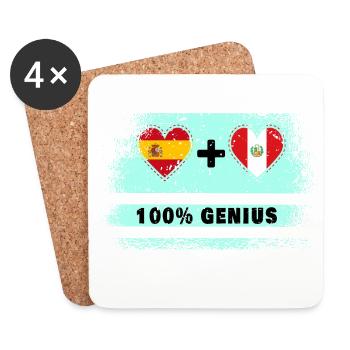 L’Espagne et le Pérou drasent 100% génie - Dessous de verre (lot de 4) - blanc - Devant