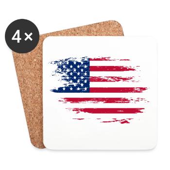 USA flag used - Coasters (set of 4) - white - Front