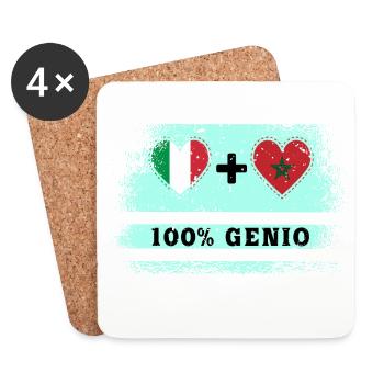 Italy and Morocco 100% genius flag - Coasters (set of 4) - white - Front
