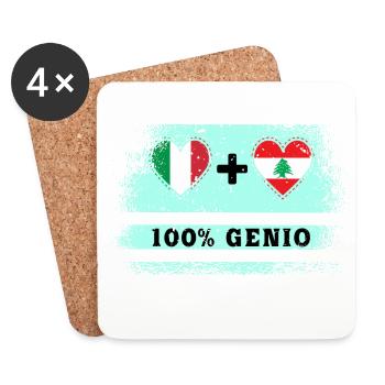 Italy and Lebanon 100% genius flag - Coasters (set of 4) - white - Front