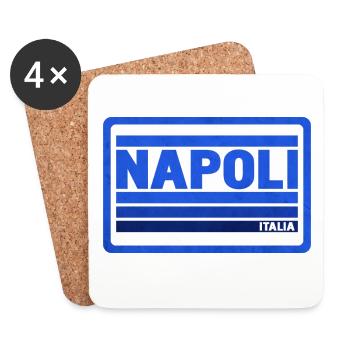 Napoli Lettering Blue Italia - Coasters (set of 4) - white - Front