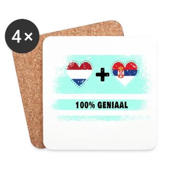 Serbien und die Niederlande 100% Genius Flagge - Untersetzer (4er-Set) - Weiß - Vorne