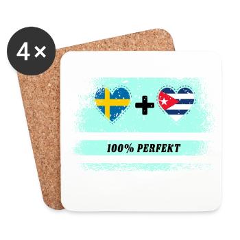 Cuba et Suède 100% parfait / cadeau - Dessous de verre (lot de 4) - blanc - Devant