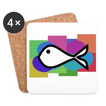 SARDINE. FISCH. APRILSCHERZ. OSTERN. MEER - Untersetzer (4er-Set) - Weiß - Vorne