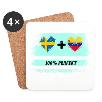 Venezuela and Sweden 100% perfect / gift - Coasters (set of 4) - white - Front