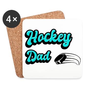 Design de papa Hockey - Dessous de verre (lot de 4) - blanc - Devant