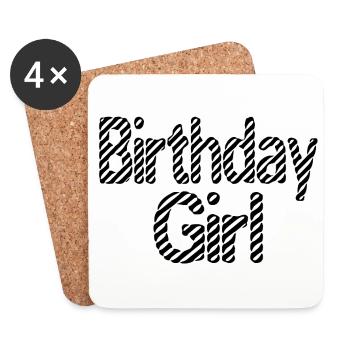 Birthday Girl - Untersetzer (4er-Set) - Weiß - Vorne