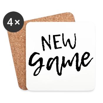 Neues Spiel - Originelles Geschenk für Gamer - Untersetzer (4er-Set) - Weiß - Vorne
