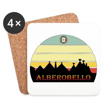 Alberobello trulli Pouilles - Dessous de verre (lot de 4) - blanc - Devant