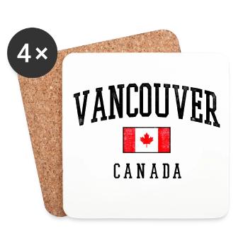 Vancouver Kanada Vintage Emblem - Untersetzer (4er-Set) - Weiß - Vorne