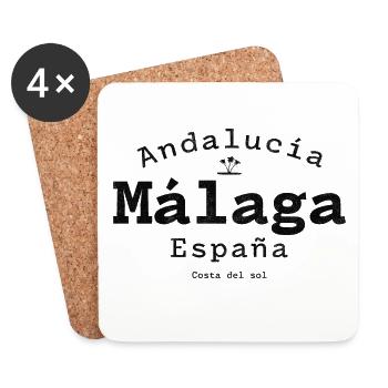 Andalusia Málaga Costa del Sol Graphic - Coasters (set of 4) - white - Front