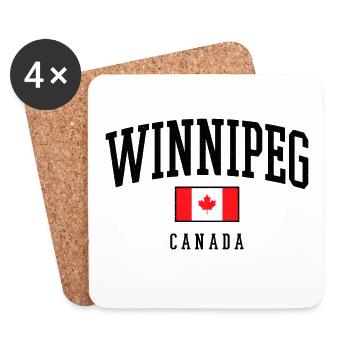 Winnipeg Kanada Flagge – City Design - Untersetzer (4er-Set) - Weiß - Vorne