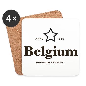 belgium PREMIUM COUNTRY - Coasters (set of 4) - white - Front