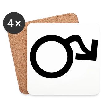 Symbol male hanging - Coasters (set of 4) - white - Front