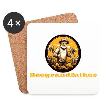 Grand-père d’abeille - Dessous de verre (lot de 4) - blanc - Devant