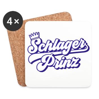 Schlager Prinz | Farben änderbar - Untersetzer (4er-Set) - Weiß - Vorne