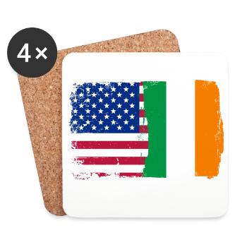Flag Fusion: Stars and Shamrock - Coasters (set of 4) - white - Front