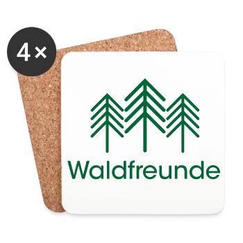 Waldfreunde Logo icon Gemeinschaft Symbol Bäume - Untersetzer (4er-Set) - Weiß - Vorne