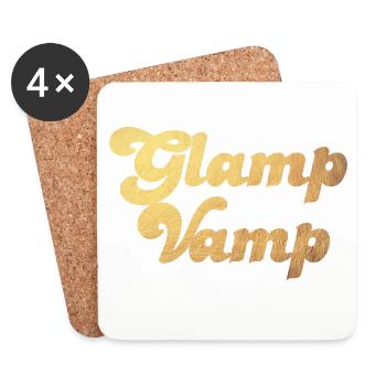 Glamp Vamp Gold Glamping Camping Luxury Cool Camper - Coasters (set of 4) - white - Front