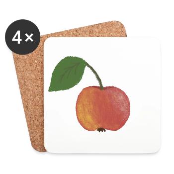 Apple - Coasters (set of 4) - white - Front
