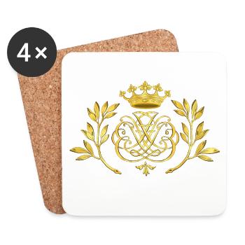 Bach seal / monogram / coat of arms / insignia, gold - Coasters (set of 4) - white - Front