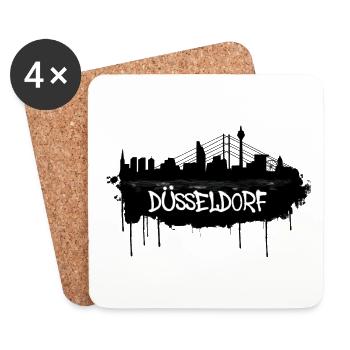 Dusseldorf Graffiti Skyline - Coasters (set of 4) - white - Front