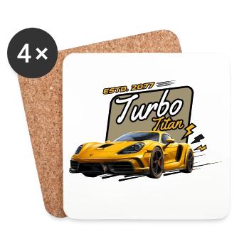 Turbo Titan Boost-Geschwindigkeit - Untersetzer (4er-Set) - Weiß - Vorne