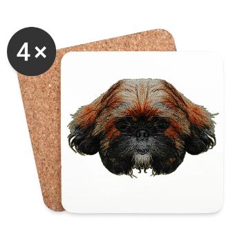 schoßhunde, shih tzu - Untersetzer (4er-Set) - Weiß - Vorne